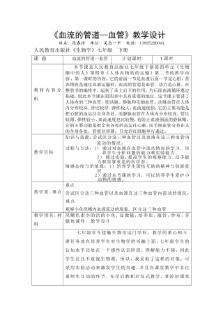 血管教学设计