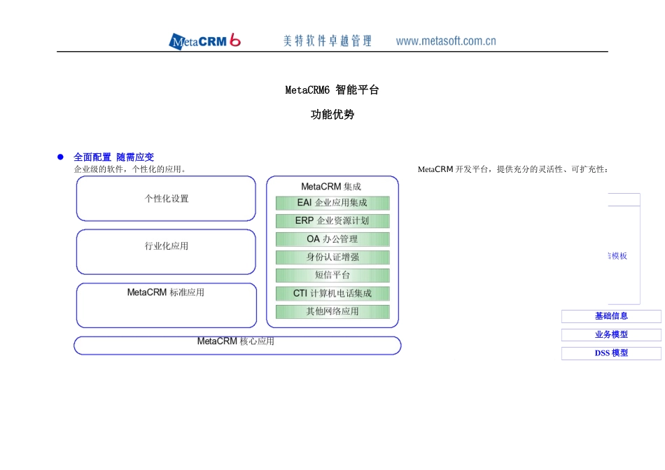 CRM智能平台 MetaCRM 功能优势_第1页