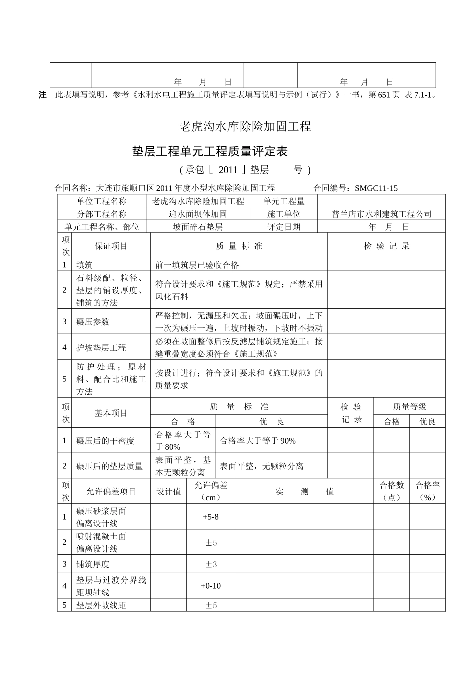 水利工程单元质量评定表全_第2页