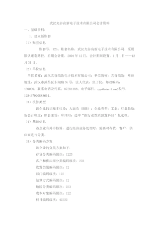 武汉光谷会计资料