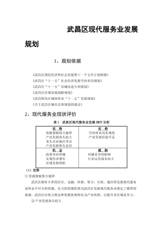 武昌区现代服务业发展规划