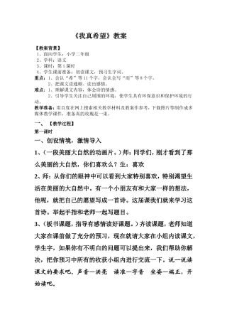 《我真希望》教案