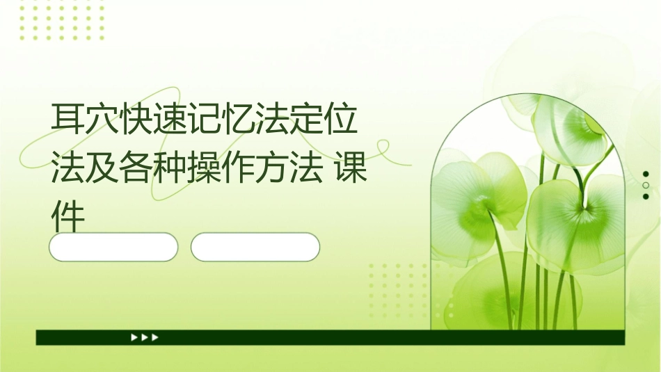耳穴快速记忆法定位法及各种操作方法课件_第1页