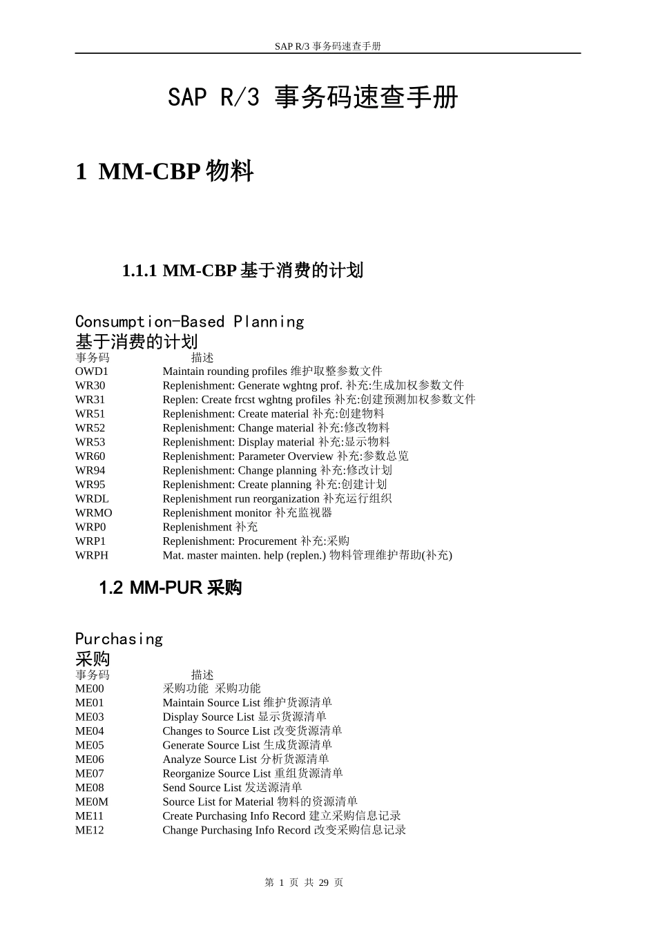 SAP_MM_代码大全_第1页