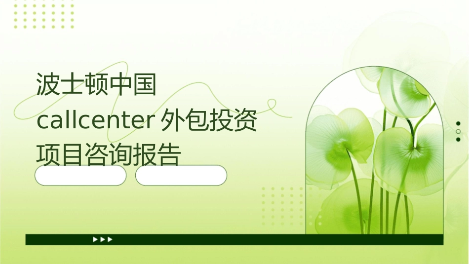 波士顿中国callcenter外包投资项目咨询报告课件_第1页