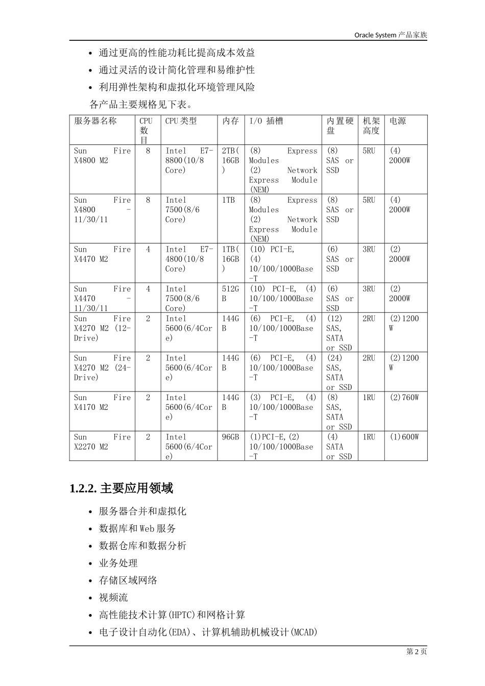 Oracle 硬件家族产品优势总结_第2页