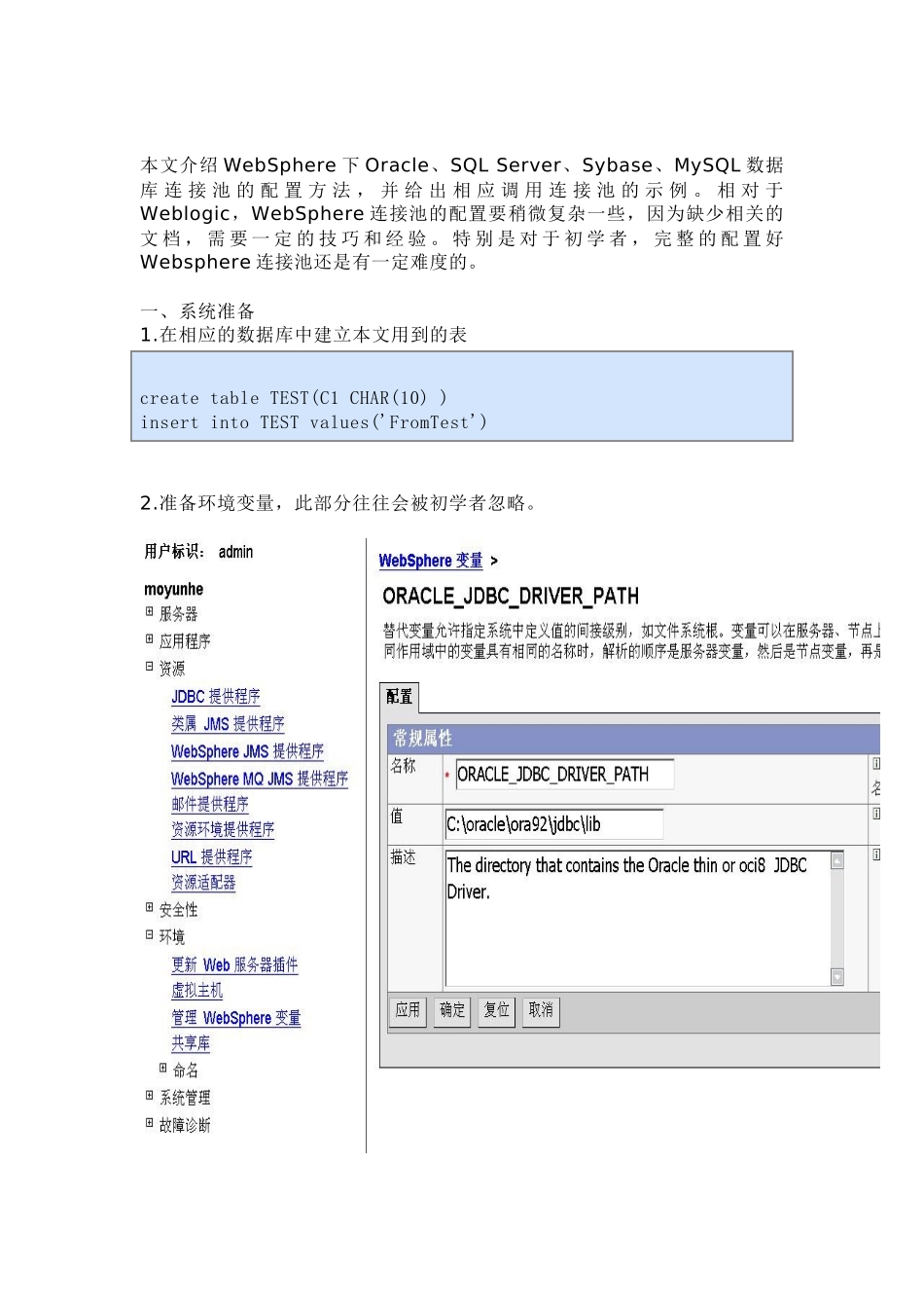 本文介绍WebSphere下Oracle_第1页