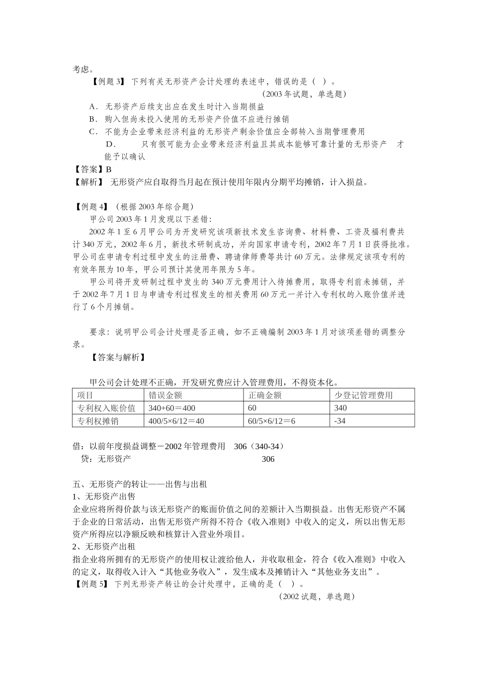 无形资产其他资产及负债考点分析_第3页