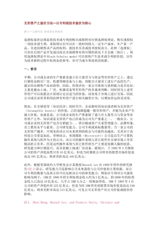 无形资产之鉴价方法─以专利或技术鉴价为核心