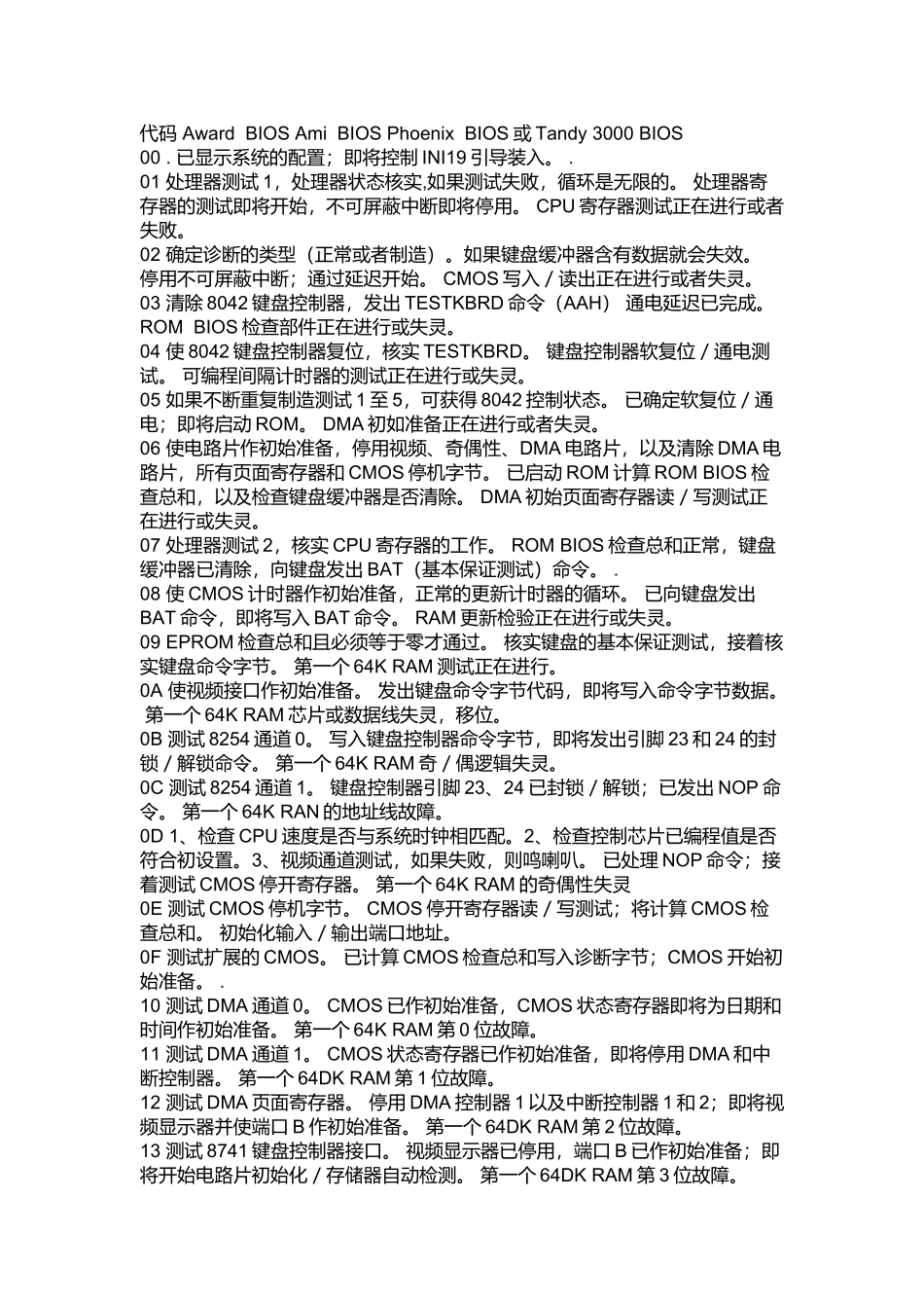 电脑主板故障DEBUG代码介绍_第2页
