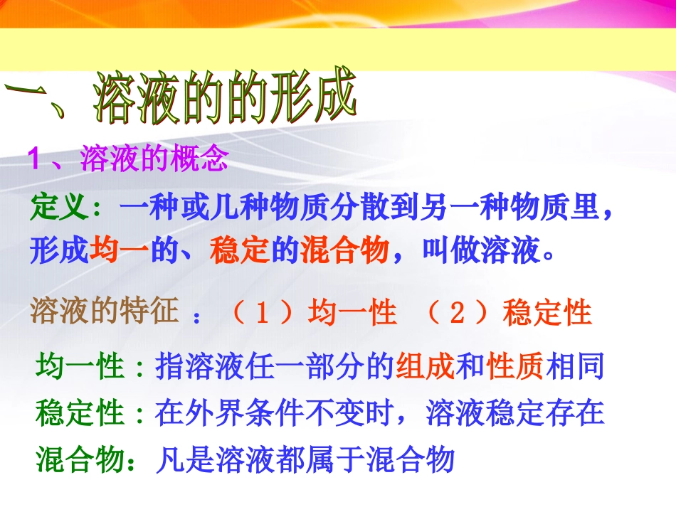 九年级化学第九单元_溶液复习课件_第2页