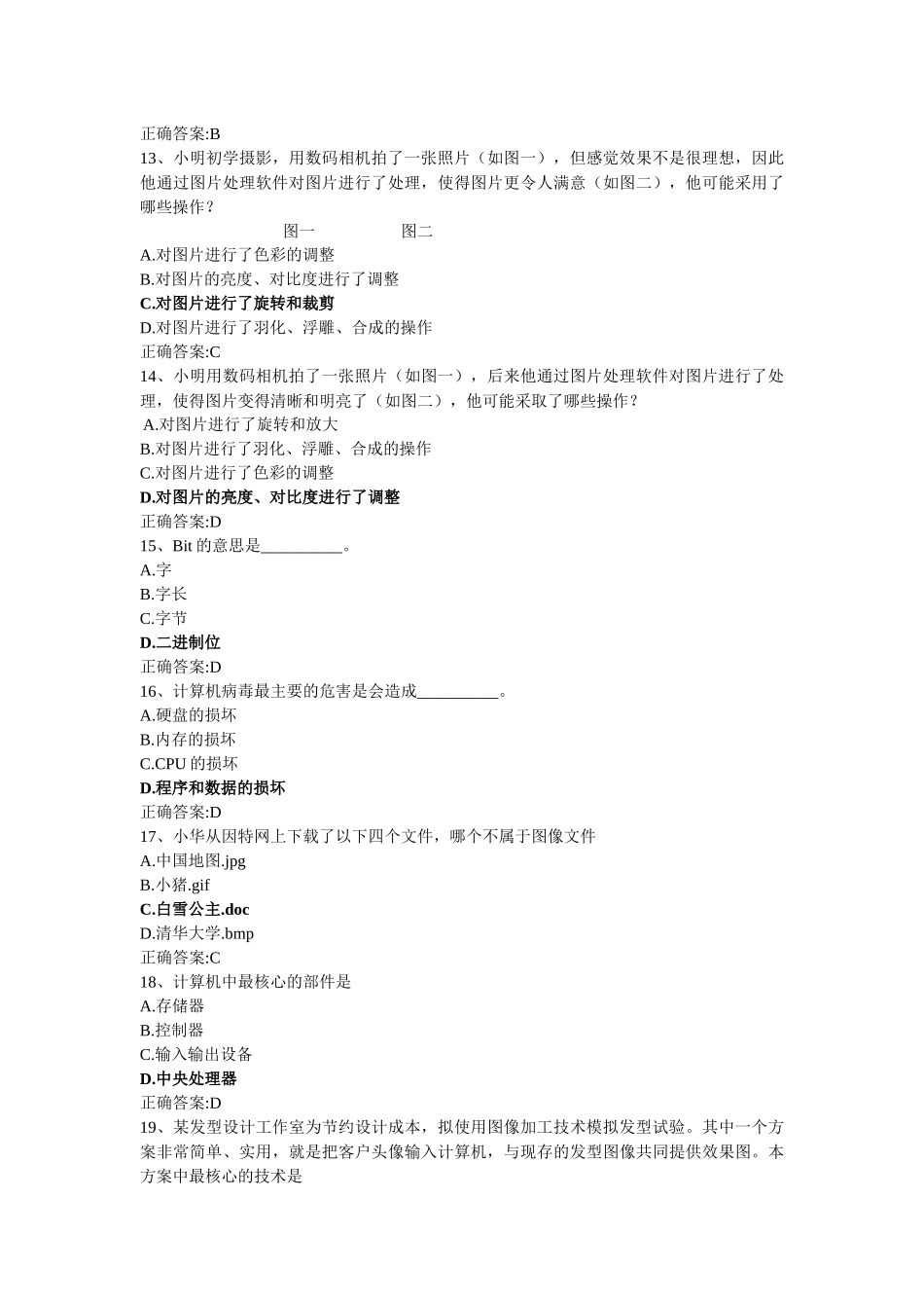 XXXX年信息技术考试试题_第3页