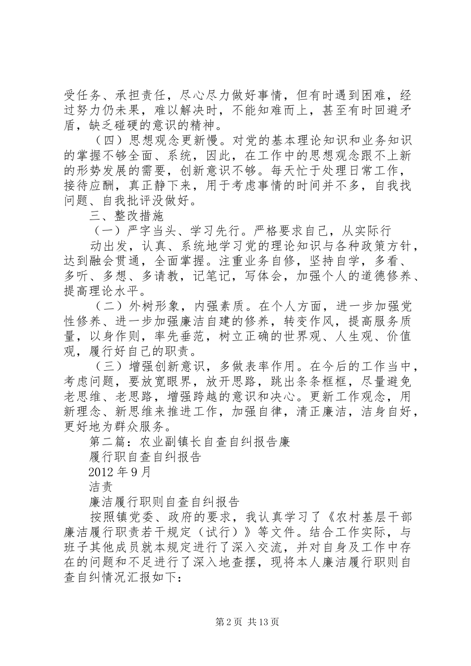 副镇长自查报告_第2页