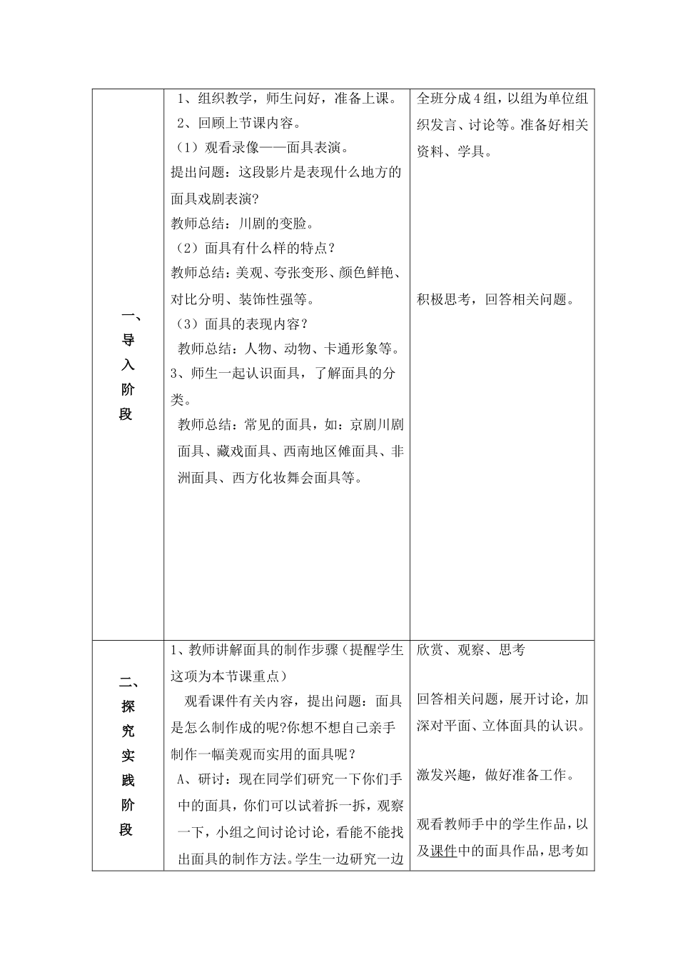 面具的设计与制作(教案)_第3页