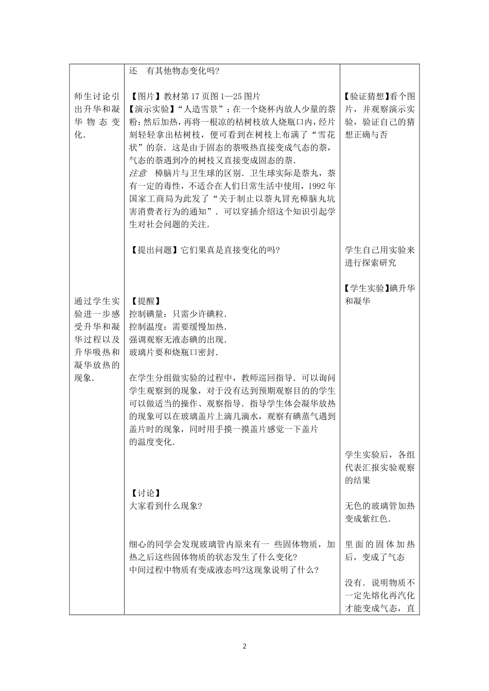 升华和凝华教案_第2页