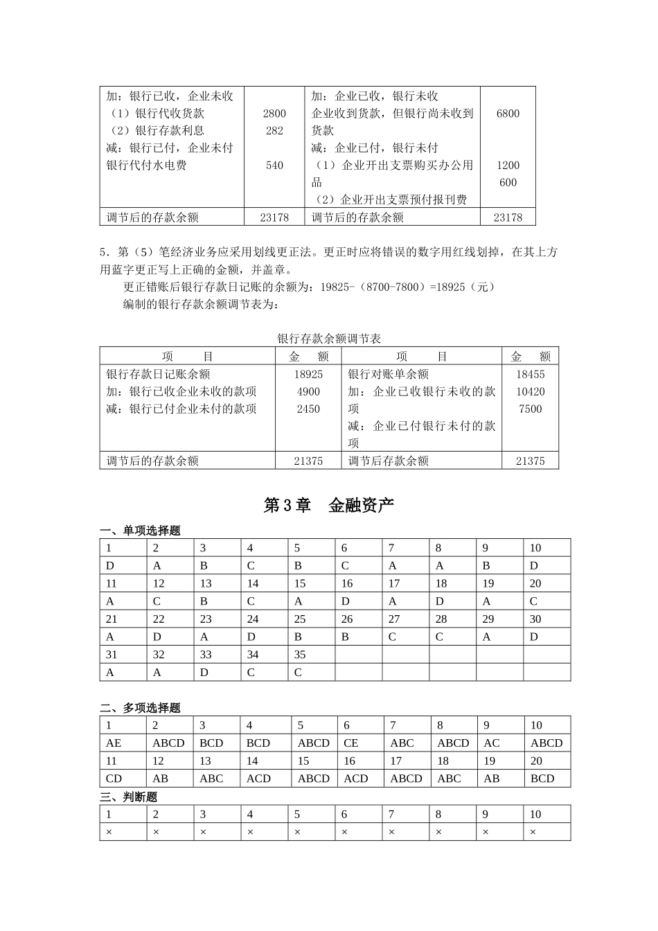 新编财务会计及管理知识训练答案_第3页