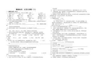 基础知识、文言文训练（五）（六）（七）（八）空白版