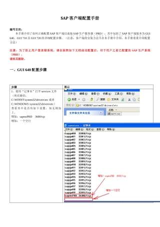 SAP客户端配置手册