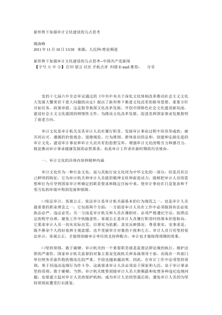 新形势下加强审计文化建设的几点思考