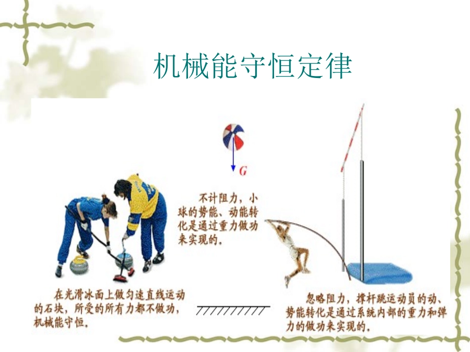 高中一年级物理必修2第七章机械能守恒定律8机械能守恒定律第一课时课件_第2页