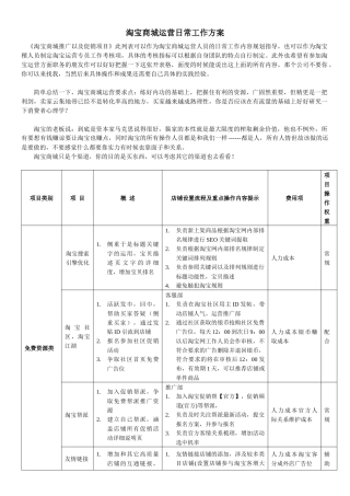 淘宝商城经典运营方案