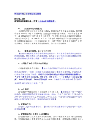 新准则会计政策--报表附注