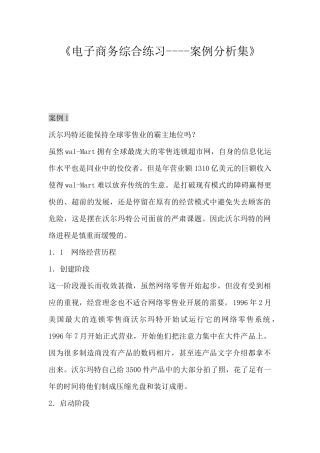 电子商务综合案例分析