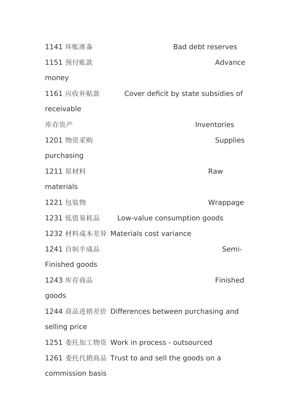 新会计准则会计科目中英文对照表_第3页