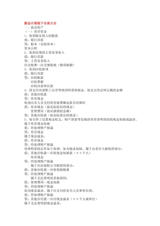 新会计准则下分录大全