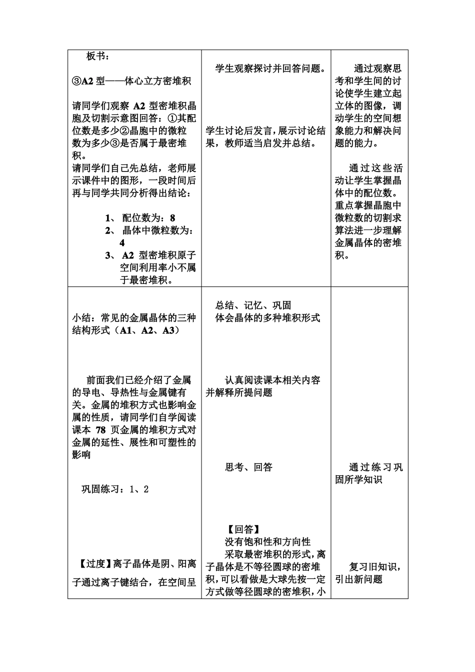 高中化学金属晶体与离子晶体教案_第3页