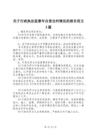 关于行政执法监督年自查自纠情况的报告范文3篇