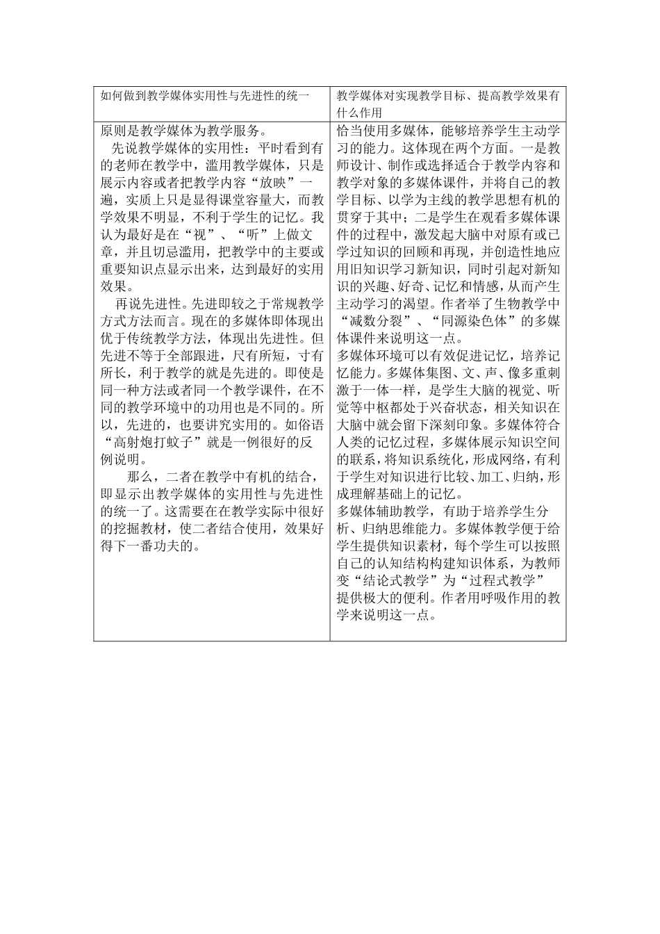 教学媒体的实用性与先进性的关系_第1页