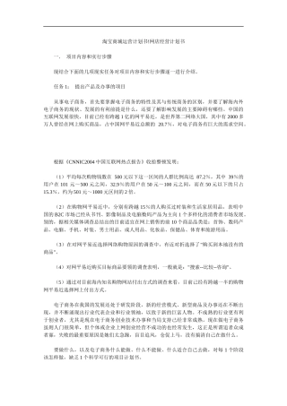 淘宝商城运营计划书