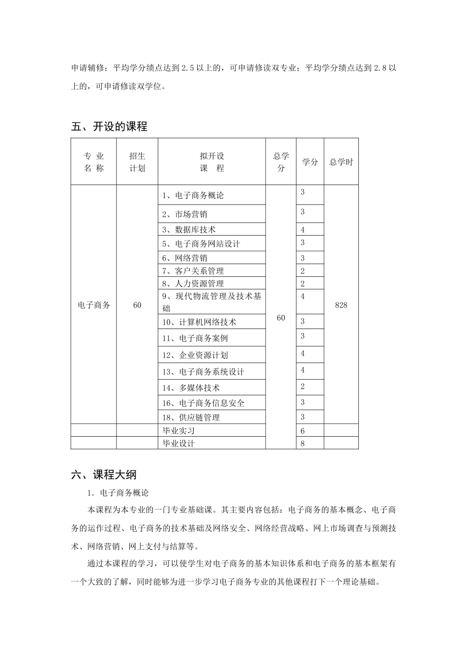 62计算机系：电子商务（本科）辅修专业培养计划-计算机信_第2页