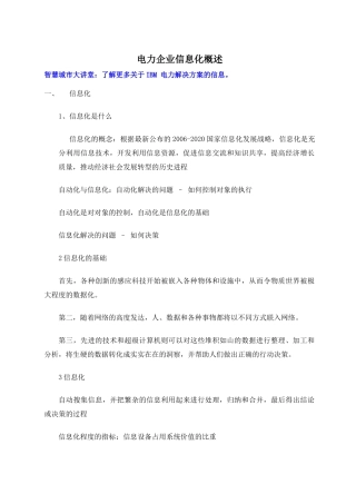 电力企业信息化资料