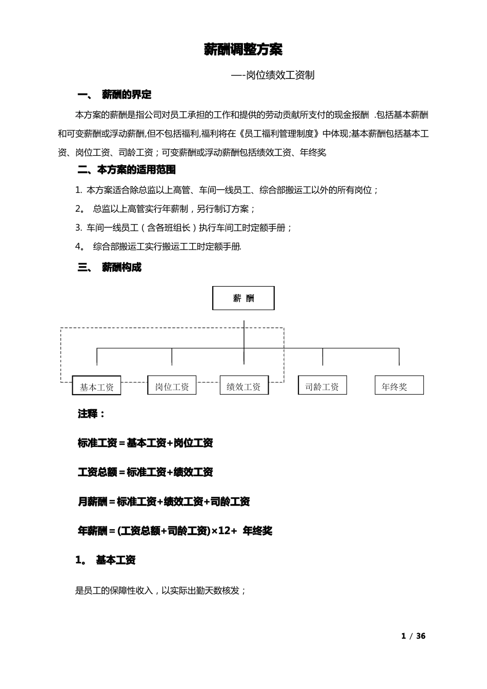企业薪酬调整方案大全_第1页