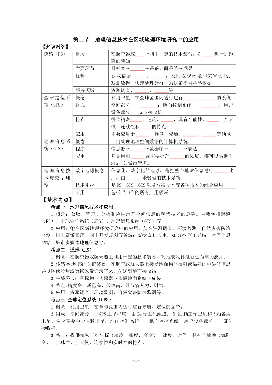 地必3第1章第2节地理信息技术在区域地理环境研究中的应用do_第1页