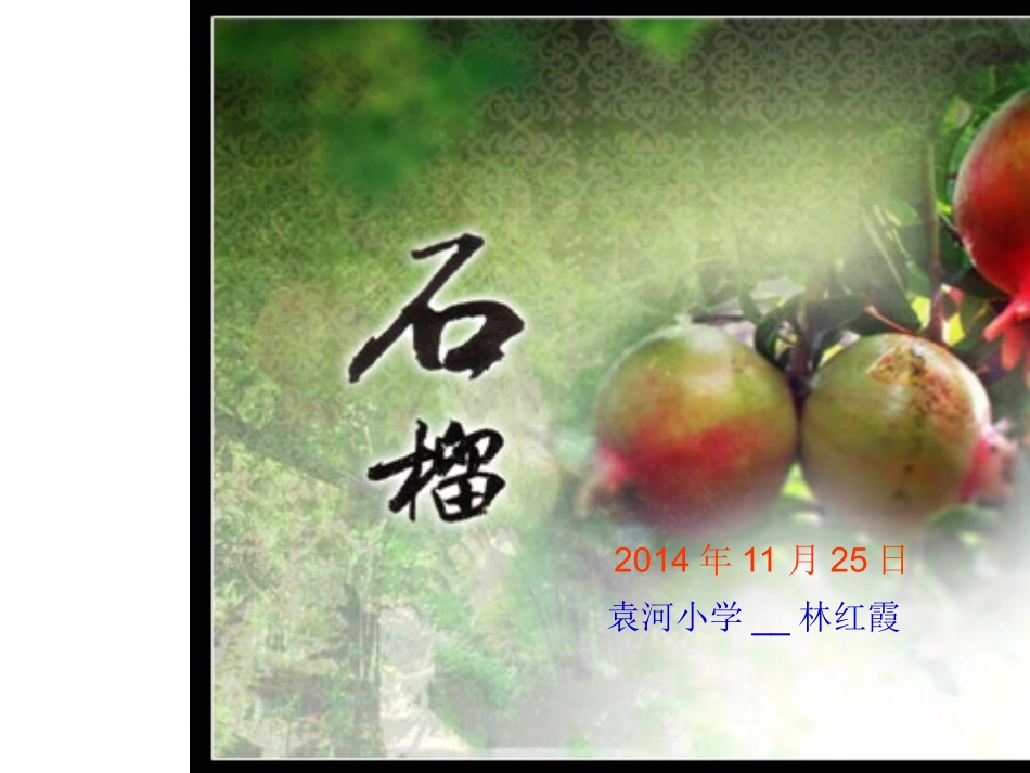 苏教版三年级上册微型课《石榴》PPT课件_第1页