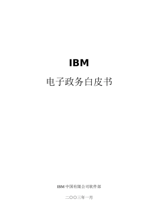 IBM电子政务白皮书