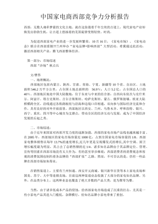 家电商竞争力分析报告教材