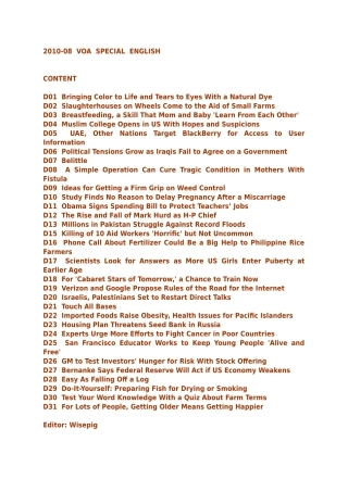 XXXX-08 VOA Special English (双语)