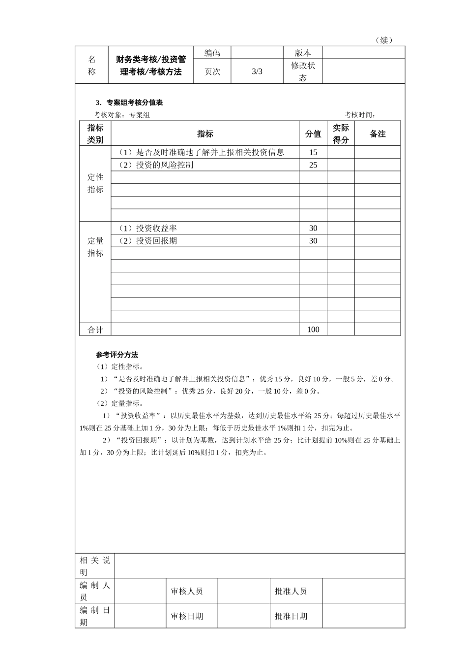 投资管理考核考核方法_第3页