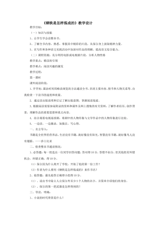 钢铁是怎样炼成的设计