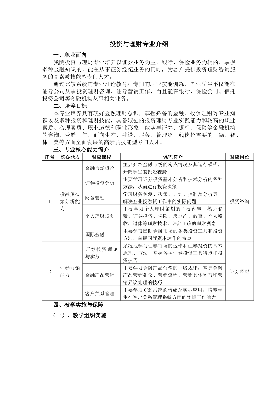 投资与理财专业介绍_第1页
