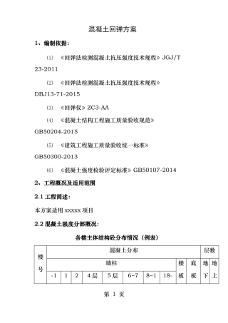 混凝土强度回弹检测方案