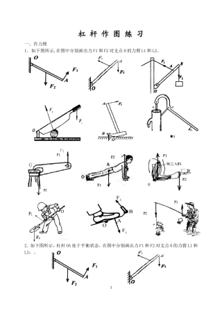 杠杆作图专项练习