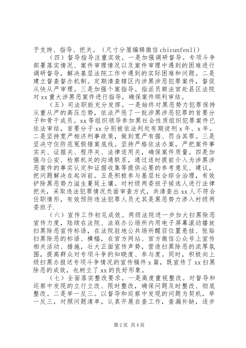 关于扫黑除恶专项斗争工作开展情况的汇报_第2页