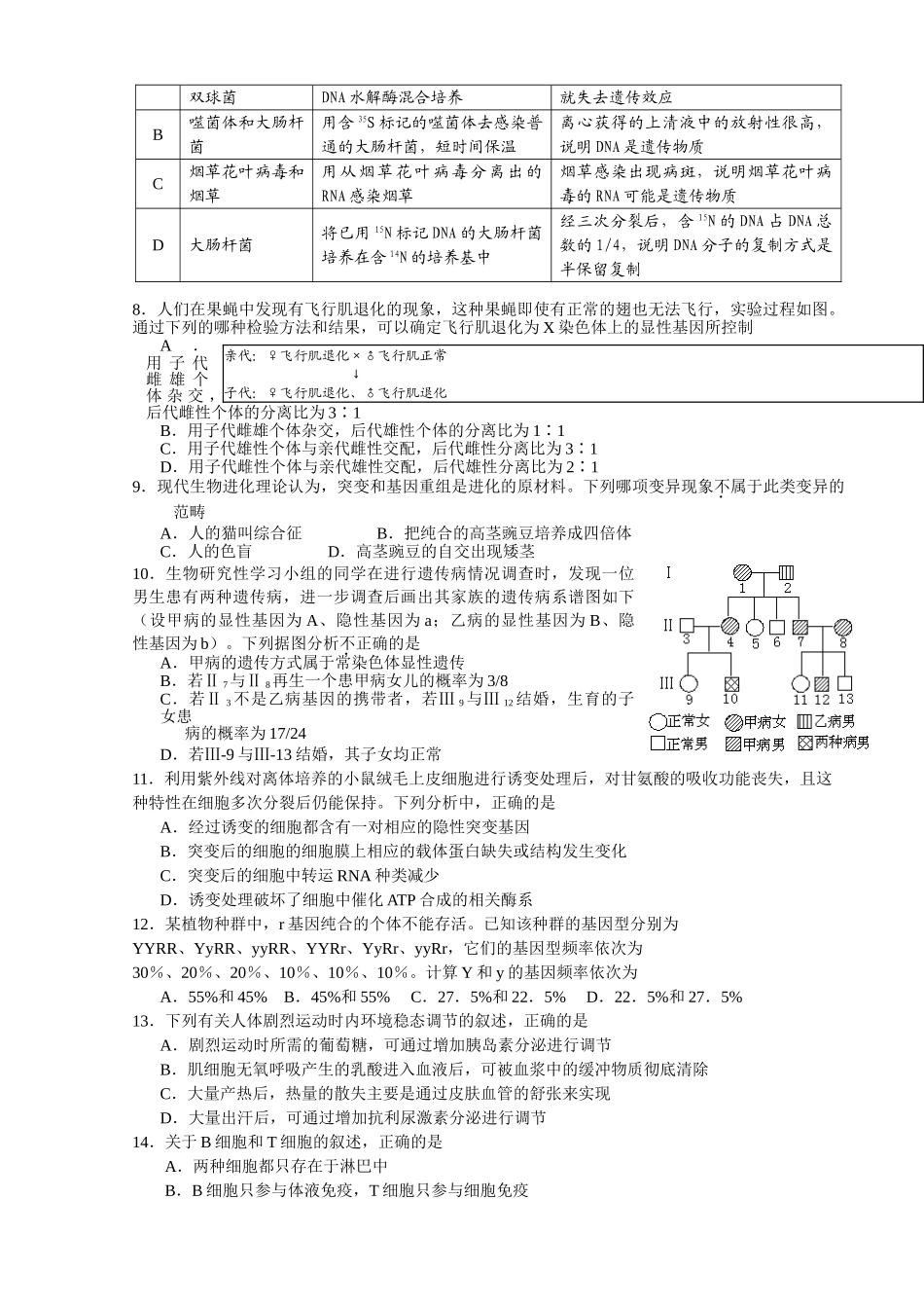 扬州市2008—2009学年度第二学期高三第三次调研测试试题_第2页