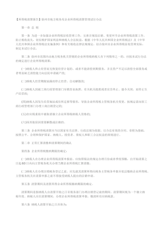 所得税清算报告