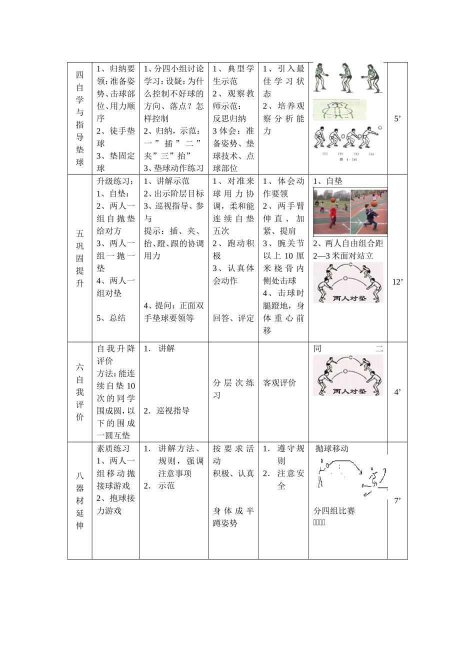 九年级排球教学设计_第2页
